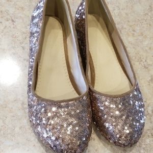 Gold Sequin flats